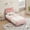 Light Pink, variant on Twin Bed Frame with LED Lights, Upholstered Platform Bed Frame with Headboard and Strong Wooden Slats, No Box Spring Needed, Easy Assembly, Light Pink