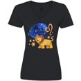 thumbnail image 3 of Inktastic Leo Constellation Zodiac Sign Illustration Women's V-Neck T-Shirt, 3 of 5