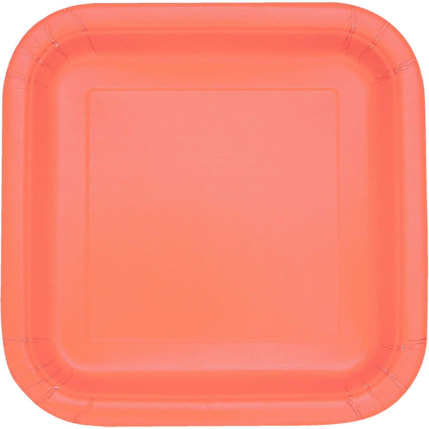 Square Paper Plates, 7 in, Coral, 16ct