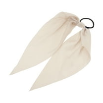 Unique Bargains 1 Pc Solid Triangle Ribbon Hair Elastic Band Beige