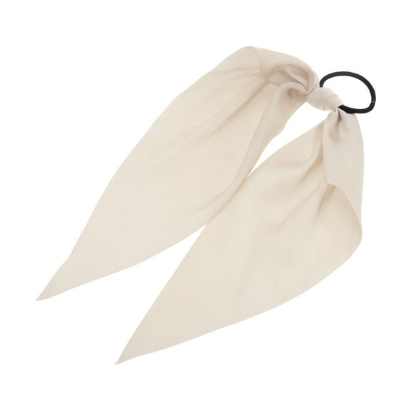 Unique Bargains 1 Pc Solid Triangle Ribbon Hair Elastic Band Beige