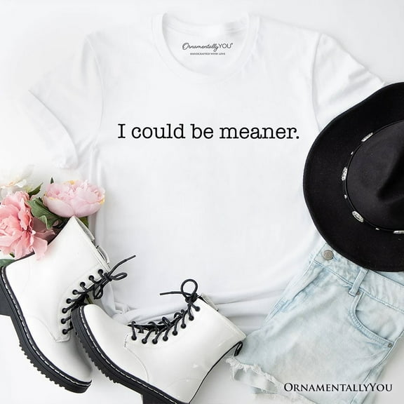 I Could Be Meaner T-Shirt, Sarcastic Quote Minimalist Tee
