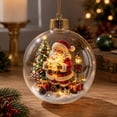 thumbnail image 5 of Glowing Christmas Story Ornament, Light-Up Mini Holiday Scene with Warm LED Light, Festive Keepsake Gift for Home Christmas Party Decoration(Santa Claus), 5 of 6