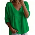 thumbnail image 2 of LVHAOGJOB Oversized Shirts for Women V-Neck T Shirts Pullover Long Sleeve Soft Juniors Tops, 2 of 6