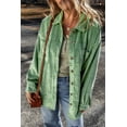 thumbnail image 5 of Women's Mist Green Corduroy Patched Pocket Button Up Shacket | [ZhiHiMeRi] | (US 12-14)L, 5 of 8