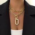 thumbnail image 5 of YYKihy Fashion Personality Aluminum Chain Multi Layer Necklace Fashion Geometric Metal Buckle Collar Ornament Female, 5 of 7