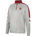 thumbnail image 2 of Men's Colosseum Gray/Crimson Oklahoma Sooners Bushwood Fleece Quarter-Zip Jacket, 2 of 3