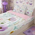 thumbnail image 2 of Manfei Boho Flower Paisley Zipper Twin Comforter Sets with Fitted Sheet and 2 Pillowcases,Spring Garden Zipper Bedding Set,Reversible, 2 of 7