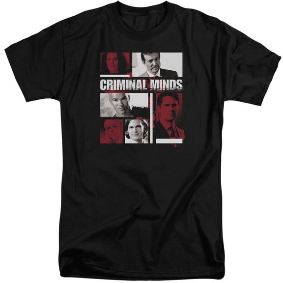 Criminal Minds Character Boxes Adult Tall T-Shirt Black