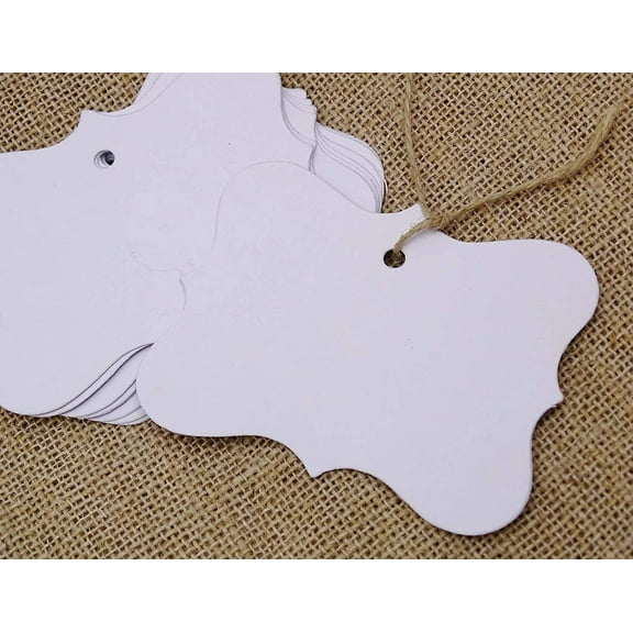 1000 PCS Kraft Paper Gift Tags Bonbonniere Wedding Favor Brown Hang Tag with Free Natural Jute Twine