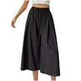 thumbnail image 2 of Capri Pants for Women, Xunlbb Women's Oversized Casual Pants Solid Color Wide Leg Pants High Waisted Drawstring Pants Cropped Pants(Black,S), 2 of 6