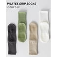 thumbnail image 3 of Yawlsow 4 Pairs Pilates Grip Socks for Women, Non Slip Yoga Socks with Arch Support & Breathable Cotton for Barre Ballet Hospital Workout, Size 5-10, 3 of 6