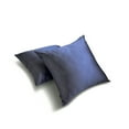 thumbnail image 2 of The HomeCentric Decorative Pillow Covers Blue Pack of 2, 24"x24" (60x60 cm) Satin Solid Cushion Covers For Sofa, Solid Modern Style - Midnight Blue Slub Satin, 2 of 5