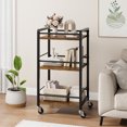 WhizMax Small Home Bar Serving Carts, Mini Bar Cart with Wheels, Mobile