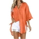 thumbnail image 2 of Blusa de Manga Larga Fiudx Ofertas Del Día con Botones para Mujer Solapa Holgada con Camisa Poket, 2 of 6