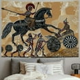 thumbnail image 2 of Ancient Greek Tapestry Greece Myths Spartan Warrior Wall Hanging Historical Legend Mythology Culture Wall Aesthetics Art Home Decor for Living Room Bedroom GTDJRC0008, 2 of 6