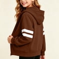 thumbnail image 6 of Amidoa Girls Graphic Hoodies Zip Up Hooded Sweatshirt Kids Cute Casual Long Sleeve Fall Winter ClothesBrown Size 9-10 Years, 6 of 7
