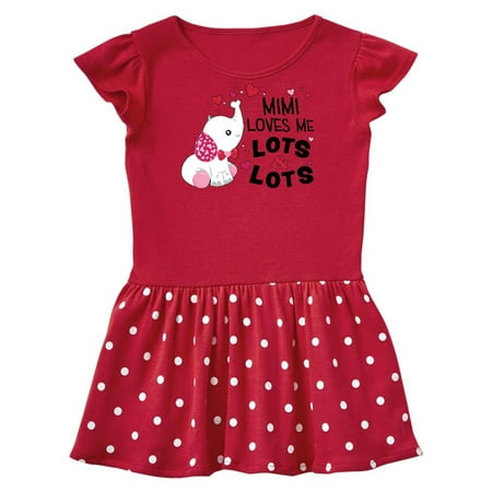 

Inktastic Mimi Loves Me Lots and Lots- cute elephant Gift Baby Girl Dress