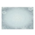 thumbnail image 1 of Ombre Cutting Board, Christmas Theme Gentle Frame with Curls Swirls Snowflakes Lace Inspired Motif, Decorative Tempered Glass Cutting and Serving Board, Large Size, Pale Blue Coconut, by Ambesonne, 1 of 1