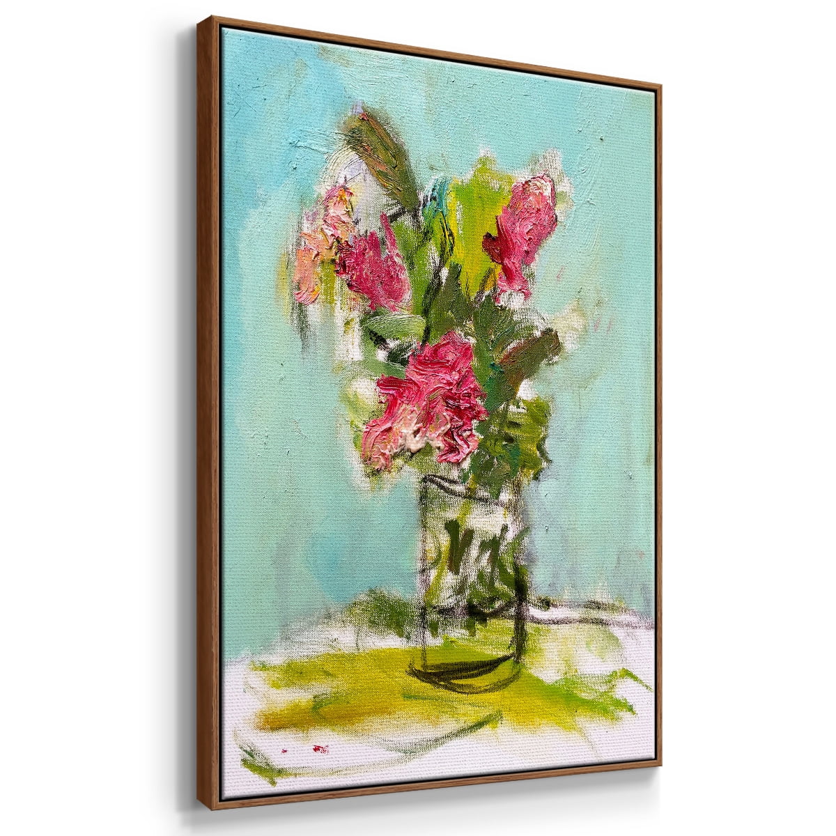 TURQUOISE LILLY Framed Premium Gallery Wrapped Canvas - Ready to Hang