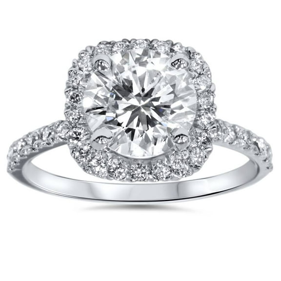 Pompeii Platinum 1 ct Diamond Engagement Ring Cushion Halo Ring (G-H,SI1-SI2)
