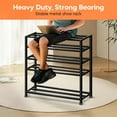 thumbnail image 2 of 5-Tier Stackable Metal Shoe Rack Black - Large Capacity Storage Organizer, 2 of 5