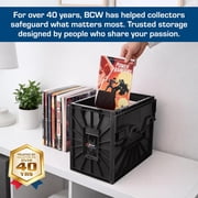 BCW Short Comic Book Bin Black 1 Pack Holds 150 Comics Each Acid Free Heavy Duty Plastic Comic Book Storage Box with Partition