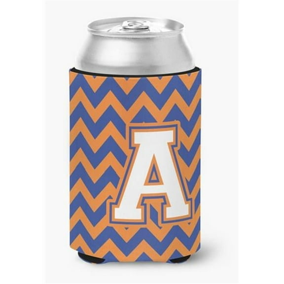 Letter A Chevron Blue & Orange No.3 Can or Bottle Hugger