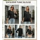 thumbnail image 4 of Camiseta Zeagoo para mujer, manga 3/4, cuello redondo, corte holgado 2025, 4 of 7