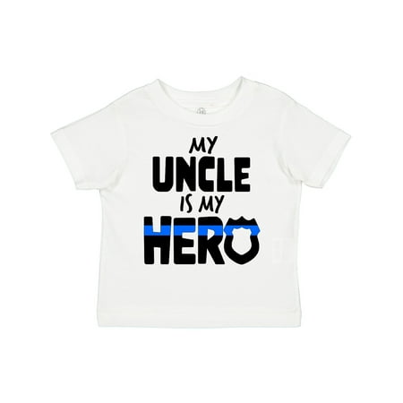 

Inktastic My Uncle is My Hero Police Officer Family Gift Toddler Boy or Toddler Girl T-Shirt