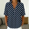 thumbnail image 4 of MAFYTYTPR Women's Polka Dot Half-Button Shirt Spread Collar Short Sleeve Casual Tops for Everyday Wear S-3XL Plus Size, 4 of 7