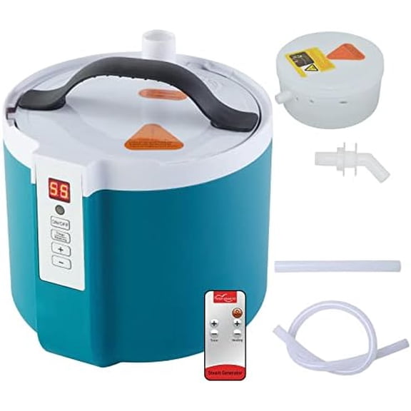 1.6L Portable Sauna Steamer Pot, Stainless Steel Steam Generator for Saunas Home Spa Fumigation Steam Machine for Body Detox with Remote Control, New Anti-riot Device (110V, US Plug)$$Garden & Patio