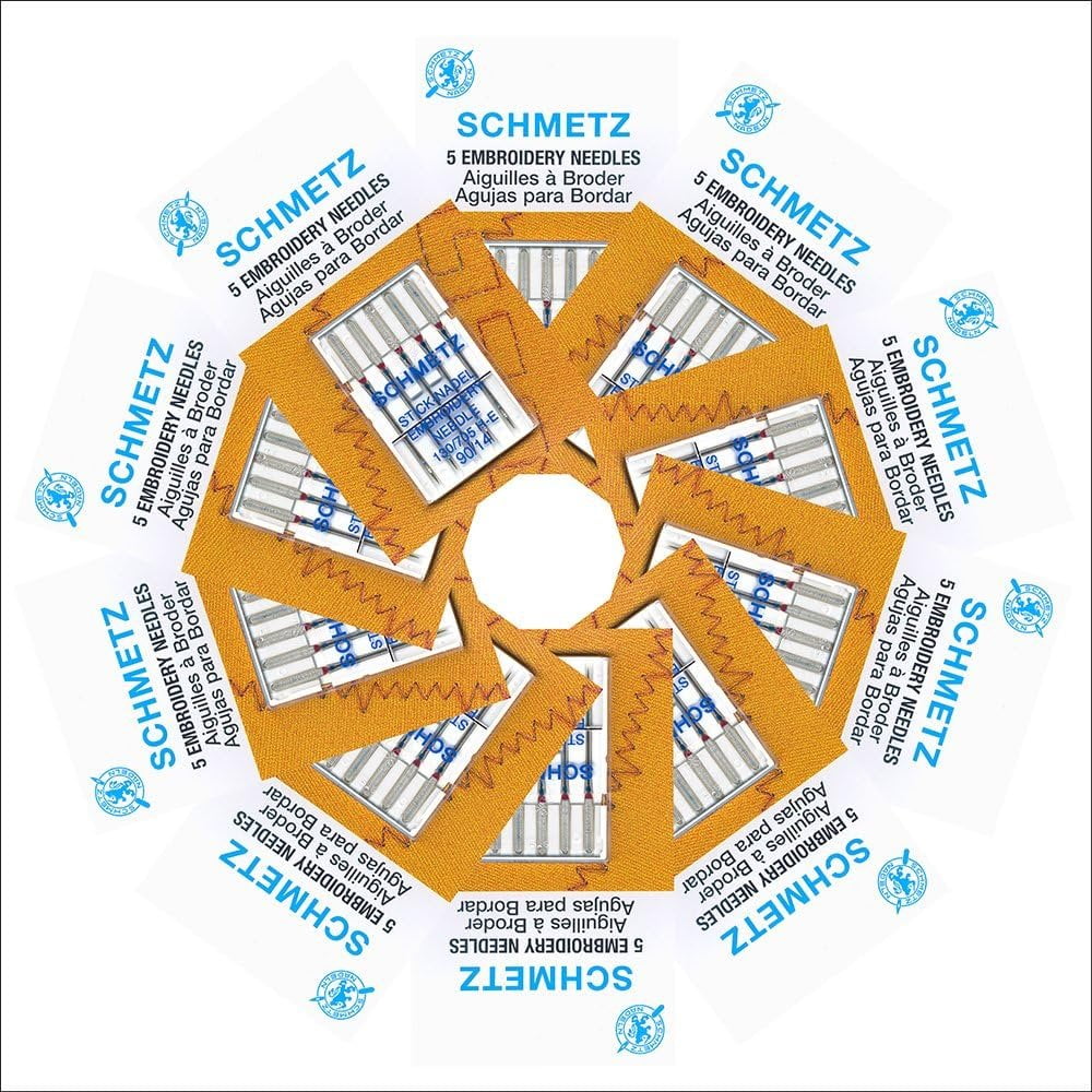50 SchmetzEmbroidery Sewing Machine Needles -Size 90/14- Box of 10 Cards
