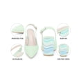 thumbnail image 4 of BLISSFUL STEP Slingback Strap Pointed Toe Sandals Colorful Chunky Heel Pumps for Women Green 7, 4 of 7