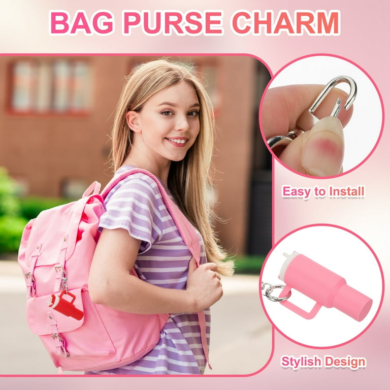 Uxcell Mini Cup Keychain, Lip Balm Holder Mini Tumbler Key Chain
