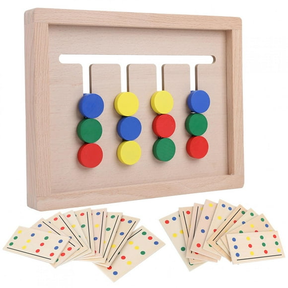 long service life Wooden Slide Puzzle, Slide Puzzle, stable performance for home Children's playground Educational Toy Christmas gift office kindergarten school Four-Color Game