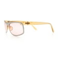 thumbnail image 6 of 90s Style Flat Top Half Rim Narrow Rectangle Wrap Sport Sunglasses Peach Silver - Peach, 6 of 8