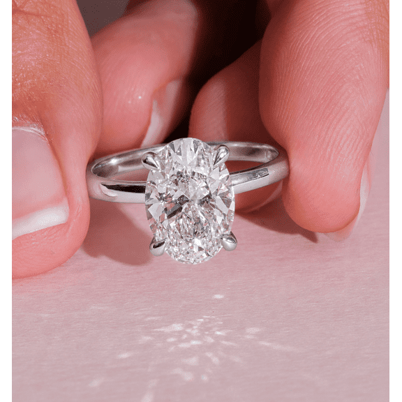 ESTE ORIGIN 2ct Oval Lab-Grown Diamond Engagement Ring in 10K White Gold Wedding Ring for Women 10.