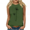 thumbnail image 2 of Wycnly Tank Top for Women Womens Tops Loose Fit Breathable Tank Tops Tees Cute Dandelion Print Sleeveless Tops Ladies Sleeveless Shirt, 2 of 4