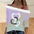 thumbnail image 4 of Xuyuer Valentine Shirt Women Love Heart Graphic Sloping Shoulder Suspender Shirt Funny Valentine's Day Gift Shirts Love Tops, 4 of 7