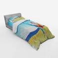 thumbnail image 3 of Ambesonne Christmas Bedding Set 4 Pcs, Santa on Beach Surf, Queen, Blue Yellow, 3 of 3