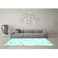 thumbnail image 3 of Ahgly Company Indoor Rectangle Solid Turquoise Blue Modern Area Rugs, 5' x 7', 3 of 4
