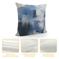 thumbnail image 4 of Chilfamy   Blue and Gray Throw Pillow Covers Modern Abstract Painting Blue White Navy Blue Square Decorative Pillow Case Couch Pillows for Bed Living Room Farmhouse Sofa Cushion Cover White, 4 of 5