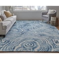 thumbnail image 6 of 5' X 8' Blue And Ivory Wool Geometric Tufted Handmade Area Rug, 6 of 10