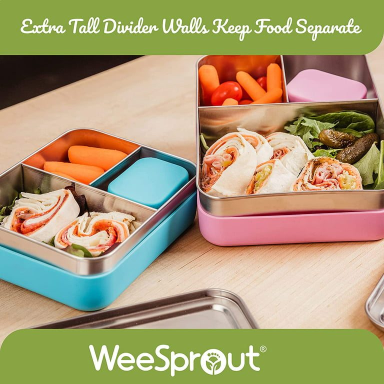 WeeSprout 18/8 Stainless Steel Condiment Containers With Lids - Set of 3  Small Salad Dressing Containers (2.5 oz), Dip & Condiment Cups for Lunch  Box