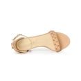 thumbnail image 4 of BLISSFUL STEP Women's Block Heels Ankle Strap Braided Heel Sandals Nude (Size 6), 4 of 7