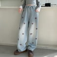 thumbnail image 5 of RUTAYY Toddler Girls Loose Pants Wide Leg Baggy Jeans Elastic Waist Denim Pants Casual Trousers With Pockets Lovely Infants Pants, 5 of 9