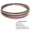 thumbnail image 1 of Sierra Cinta Bimetálica Maraga 3/4" x 93.48" (2.37 m) 4/6 TPI para Corte de Metal y Acero, 1 of 1