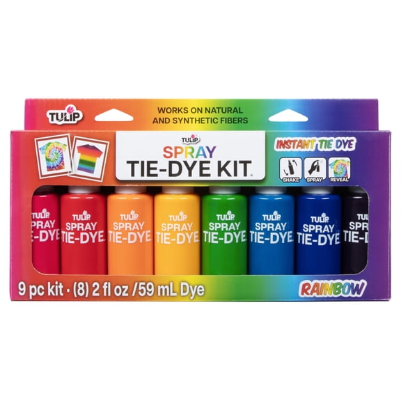 Tulip Permanent 8 Colors Spray Fabric Dyes Kit for Fabric 2 fl oz 9 Pack