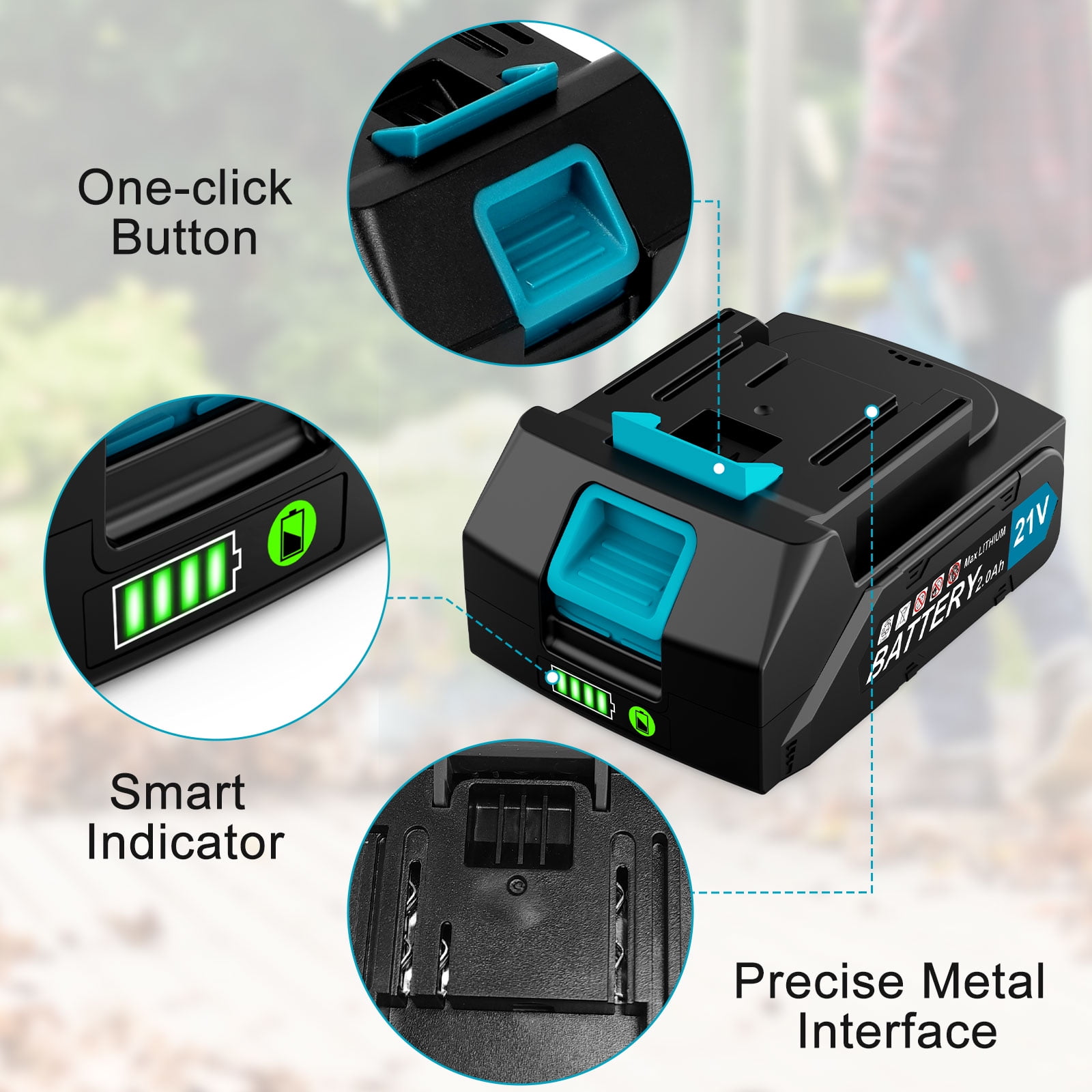 Amiluo 21V 2000mAh Replacement Battery, Applicable to Amiluo External Battery Electric Spin Scrubber (A4, A5 and Older External Battery Products)